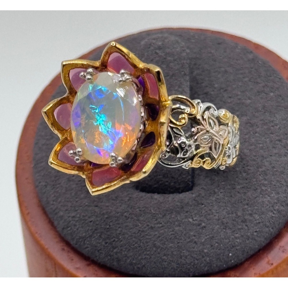 Sterling Silver Michael Valitutti Gems en Vogue Ethiopian Opal Ring Size 8